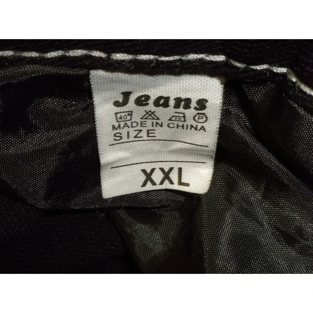 JNCO Jeans Mens XXL 34x28 Black Denim Snakebite Tribal Skull 90s Y2K Rave Skater